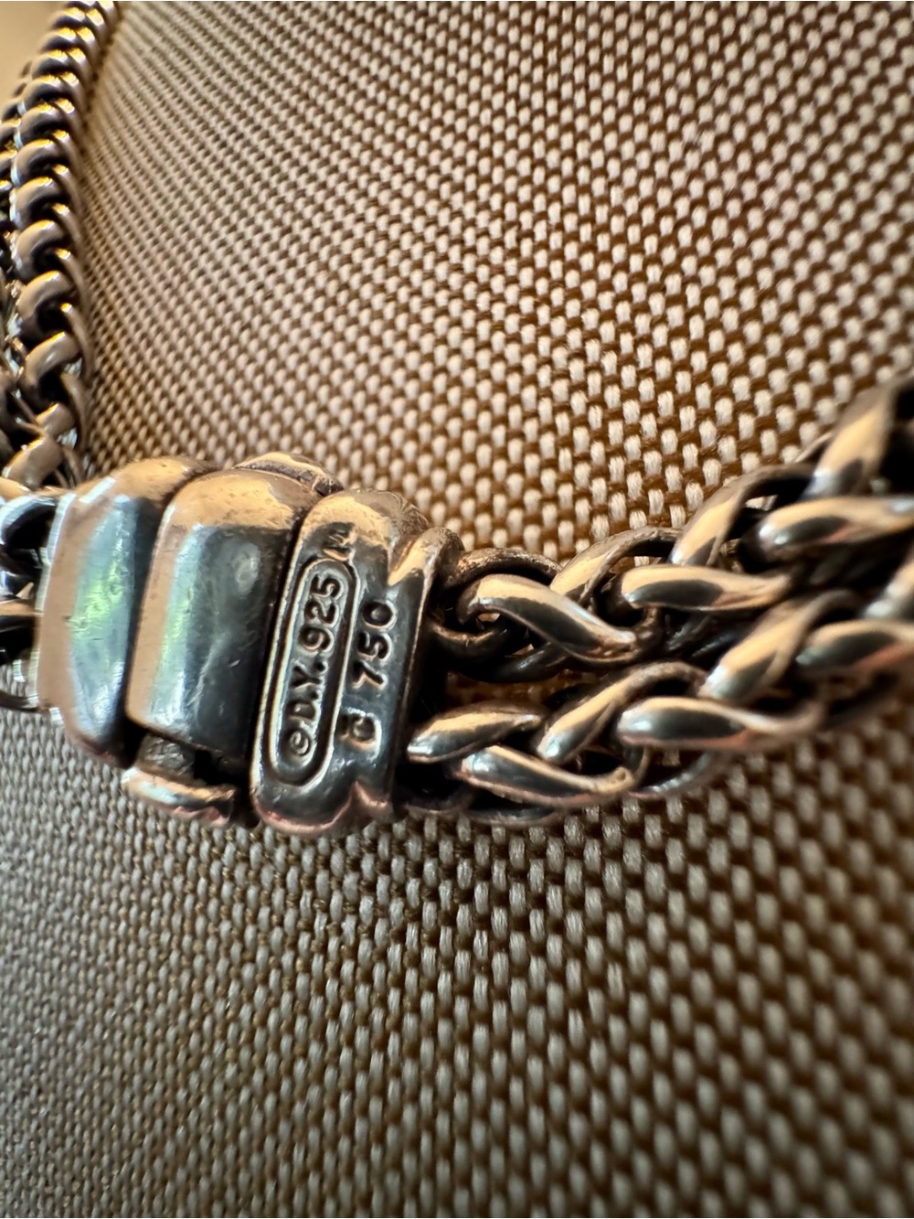 David Yurman 14K & Silver Double Rope Chain Necklace with Circle - Picture 5 of 8